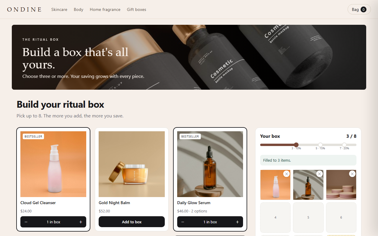 Coffret after a click